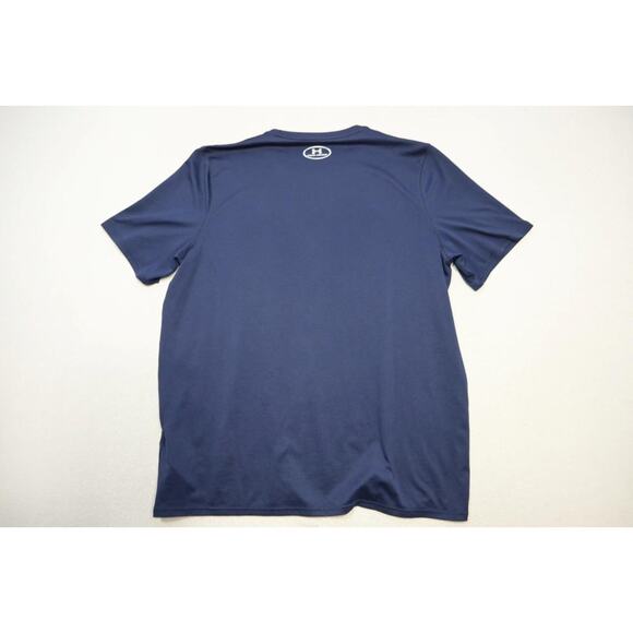 Under Armour Gym Shirt HeatGear Dark Blue Short Sleeve Athletic Mens Large - Picture 7 of 8
